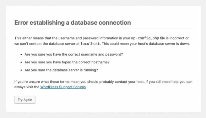 How to fix "Error establishing a database connection" in Wordpress. Causes and solutions